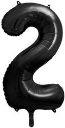PartyDeco S. r. o 2. szám, fólia lufi, 86 cm, fekete