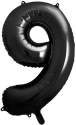 PartyDeco S. r. o 9. szám, fólia lufi, 86 cm, fekete