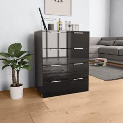 vidaXL Servantă, negru extralucios, 60x35x80 cm, lemn prelucrat (283713) Comoda