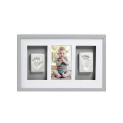 Pearhead - Kit rama foto simpla cu amprenta mulaj manuta si piciorus - gri (PHP63001)