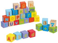joueco Cuburi educative, Joueco, Alfabetul, 30 piese, Din lemn certificat FSC, 12 luni+, Multicolor (80035) - babyneeds