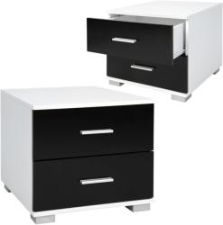 Miadomodo Éjjeliszekrény fekete/fehér 2 db 40 x 40 x 35 cm (NTTSH004A0sw000M)