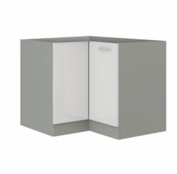 TEMPO KONDELA Cabinet inferior, alb extra lucios/gri, PRADO 90/90 DN BB