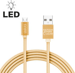 Delight Cablu de date incarcare USB Type C lumina LED auriu 1m Delight (55442M-G) - sogest