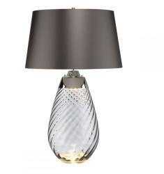 Elstead Lighting Veioză decorativa Lena L, gri, D: 46cm H: 74cm, 1xE27+1xGU10 LED, 2 comutatoare, LENA-TL-L-SMOKE (LENA-TL-L-SMOKE)