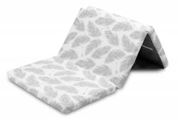  Összehajtható matrac utazóágyhoz 60x120cm - szürke tollak - babyshopkaposvar