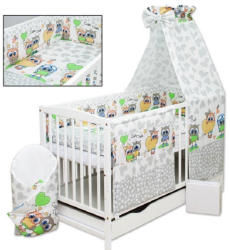  Baby Shop 5 részes babaágynemű - szürke bagoly - babyshopkaposvar