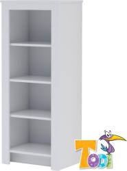  Todi White Bunny keskeny nyitott polcos szekrény (140 cm magas) - erezett fehér