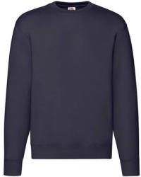 Fruit of the Loom Uniszex Pulóver Hosszú ujjú Fruit of the Loom Premium Set In Sweat - M, Mély sötétkék (navy)