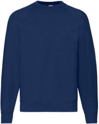 Fruit of the Loom Uniszex Pulóver Hosszú ujjú Fruit of the Loom Sweatshirt Raglan - XL, Sötétkék (navy)