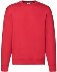 Fruit of the Loom Uniszex Pulóver Hosszú ujjú Fruit of the Loom Premium Set In Sweat - XL, Piros