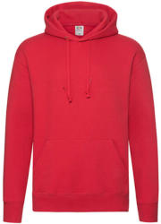 Fruit of the Loom Uniszex Pulóver Kapucnis Hosszú ujjú Fruit of the Loom Premium Hooded Sweat - XL, Piros