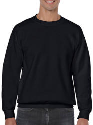 Gildan Uniszex Pulóver Hosszú ujjú Gildan Heavy Blend Adult Crewneck Sweat - S, Fekete