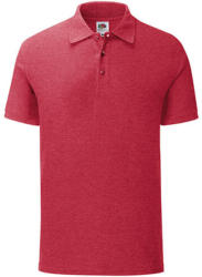 Fruit of the Loom Uniszex rövid ujjú galléros póló Fruit of the Loom Iconic Polo -XL, Vintage Heather Piros