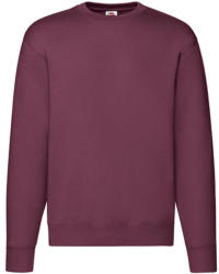 Fruit of the Loom Uniszex Pulóver Hosszú ujjú Fruit of the Loom Premium Set In Sweat - L, Burgundi vörös