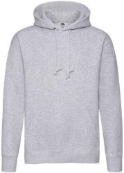 Fruit of the Loom Uniszex Pulóver Kapucnis Hosszú ujjú Fruit of the Loom Premium Hooded Sweat - S, Heather szürke