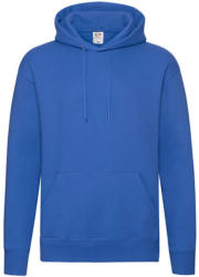 Fruit of the Loom Uniszex Pulóver Kapucnis Hosszú ujjú Fruit of the Loom Premium Hooded Sweat - 2XL, Király kék
