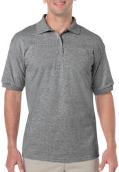 Gildan Uniszex Galléros póló Rövid ujjú Gildan DryBlend Adult Jersey Polo - S, Heather grafitszürke