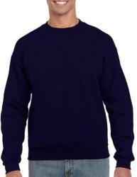 Gildan Uniszex Pulóver Hosszú ujjú Gildan Heavy Blend Adult Crewneck Sweat - S, Sötétkék (navy)