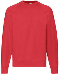 Fruit of the Loom Uniszex Pulóver Hosszú ujjú Fruit of the Loom Sweatshirt Raglan - XL, Piros