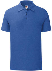 Fruit of the Loom Uniszex rövid ujjú galléros póló Fruit of the Loom Iconic Polo -2XL, Retró Heather Királykék
