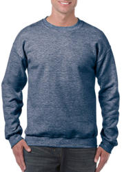 Gildan Uniszex Pulóver Hosszú ujjú Gildan Heavy Blend Adult Crewneck Sweat - S, Heather Sötétkék