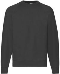 Fruit of the Loom Uniszex Pulóver Hosszú ujjú Fruit of the Loom Sweatshirt Raglan - XL, Fekete