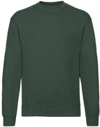 Fruit of the Loom Uniszex Pulóver Hosszú ujjú Fruit of the Loom Classic Set In Sweat - M, Sötétzöld