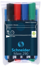 Schneider Set 4 markere whiteboard Schneider Maxx 290, varf rotund (SD-2932)