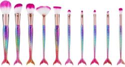 Lewer Set pensule pentru machiaj, 10 bucăți, roz - Lewer Mermaid Tail