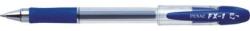 PENAC Pix cu gel PENAC FX-1, rubber grip, 0.7mm, con metalic, corp transparent - scriere albastra (P-BA1903-03F) - ihtis