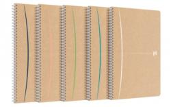 OXFORD Caiet cu spirala A4, OXFORD Touareg, 90 file - 90g/mp, coperta carton reciclat, culoare nisip/asortate - matematica (OX-400141847)