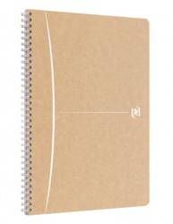 OXFORD Caiet cu spirala A5, OXFORD Touareg, 90 file - 90g/mp, coperta carton reciclat, culoare nisip/alb - matematica (OX-400141844)