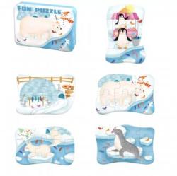 TOY World Int Set 5 puzzle in cutie metalica_Animale polare (KT 871)