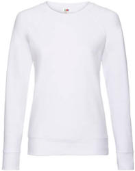 Fruit of the Loom Női Pulóver Hosszú ujjú Fruit of the Loom Lightweight Raglan Sweat Lady-Fit - S, Fehér