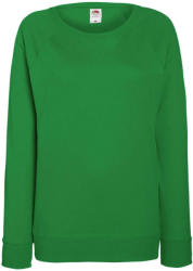 Fruit of the Loom Női Pulóver Hosszú ujjú Fruit of the Loom Lightweight Raglan Sweat Lady-Fit - 2XL, Kelly zöld