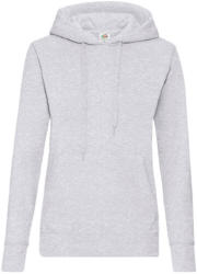 Fruit of the Loom Női Pulóver Kapucnis Hosszú ujjú Fruit of the Loom Classic Hooded Sweat Lady-Fit - L, Heather szürke