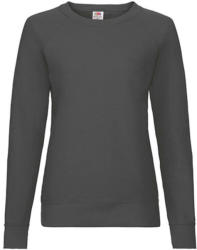 Fruit of the Loom Női Pulóver Hosszú ujjú Fruit of the Loom Lightweight Raglan Sweat Lady-Fit - XS, Világos grafitszürke
