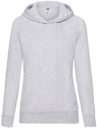 Fruit of the Loom Női Pulóver Kapucnis Hosszú ujjú Fruit of the Loom Lightweight Hooded Sweat Lady-Fit - XS, Heather szürke