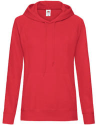 Fruit of the Loom Női Pulóver Kapucnis Hosszú ujjú Fruit of the Loom Lightweight Hooded Sweat Lady-Fit - 2XL, Piros