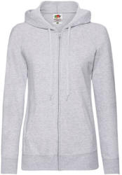 Fruit of the Loom Női Pulóver Kapucnis Hosszú ujjú Fruit of the Loom Lightweight Hooded Sweat Jacket Lady-Fit - XS, Heather szürke