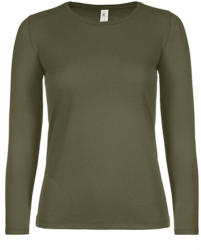 B&C Collection Női hosszú ujjú póló B&C #E150 LSL /women -S, Városi khaki