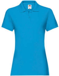 Fruit of the Loom Női Galléros póló Rövid ujjú Fruit of the Loom Premium Polo Lady-Fit - XS (8), Azur kék