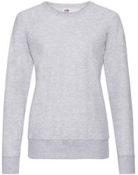 Fruit of the Loom Női Pulóver Hosszú ujjú Fruit of the Loom Lightweight Raglan Sweat Lady-Fit - S, Heather szürke
