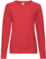 Fruit of the Loom Női Pulóver Hosszú ujjú Fruit of the Loom Lightweight Raglan Sweat Lady-Fit - S, Piros