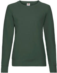 Fruit of the Loom Női Pulóver Hosszú ujjú Fruit of the Loom Lightweight Raglan Sweat Lady-Fit - XS, Sötétzöld
