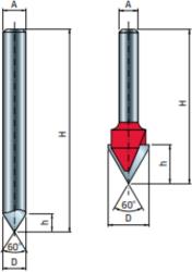 Freud 20-FR Pro felsőmaró V horonymaró D: 12, 7x11; H: 57, 3; A: 6; a: 60; Z: 3 (20-15406)