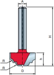 Freud 39-FR Pro felsőmaró profil D: 19x9, 8; H: 41, 5; A: 8; R: 2, 4; Z: 2 (39-10008)