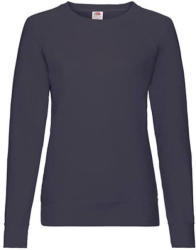 Fruit of the Loom Női Pulóver Hosszú ujjú Fruit of the Loom Lightweight Raglan Sweat Lady-Fit - S, Mély sötétkék (navy)