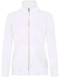 Fruit of the Loom Női Pulóver Hosszú ujjú Fruit of the Loom Lady-Fit Premium Sweat Jacket - L (14), Fehér